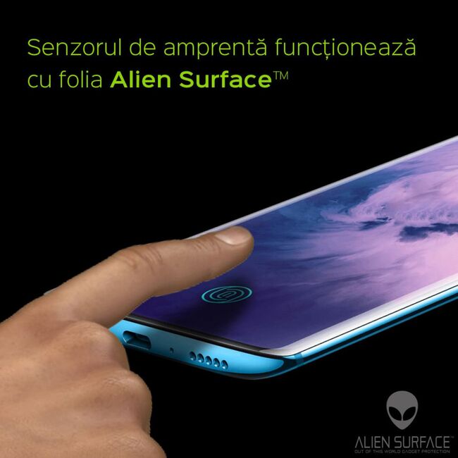 Folie oneplus 7 pro, regenerabila + case friendly, alien surface - transparent