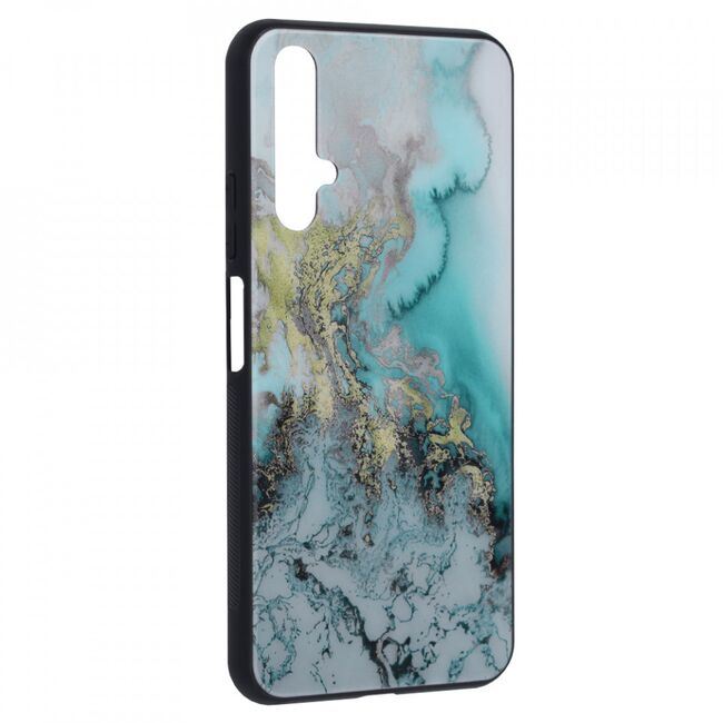 Husa huawei nova 5t / honor 20 cu sticla securizata, techsuit glaze - blue ocean
