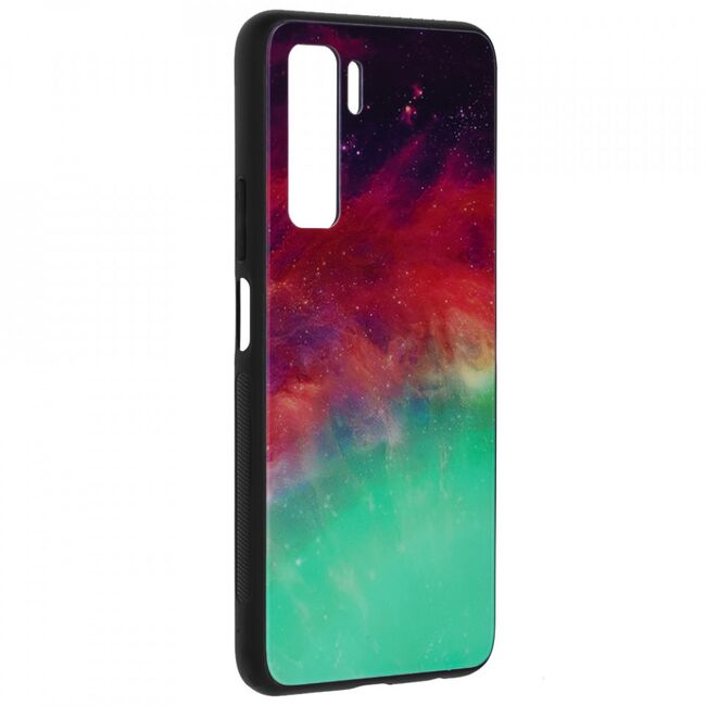 Husa huawei p40 lite 5g cu sticla securizata, techsuit glaze - fiery ocean