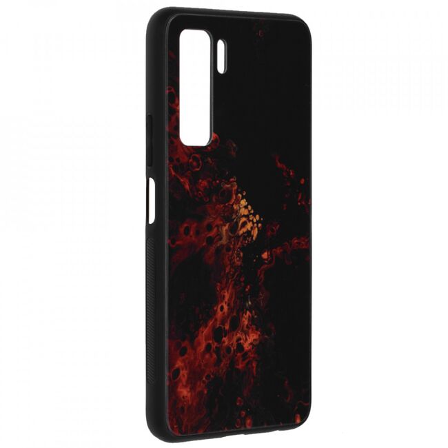 Husa huawei p40 lite 5g cu sticla securizata, techsuit glaze - red nebula