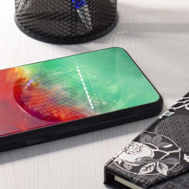 Husa huawei p40 lite cu sticla securizata, techsuit glaze - fiery ocean