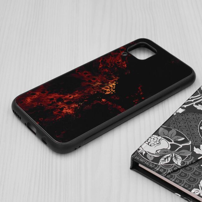 Husa huawei p40 lite cu sticla securizata, techsuit glaze - red nebula