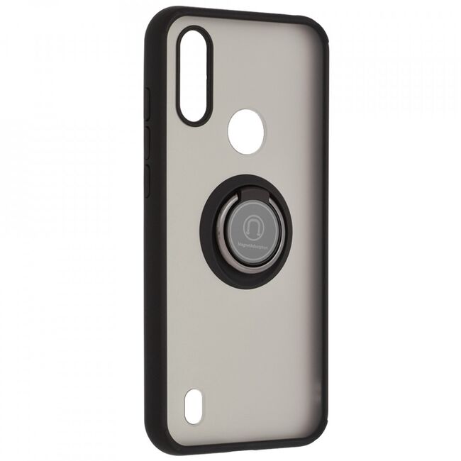 Husa motorola moto e6s 2020 cu inel, techsuit glinth - negru