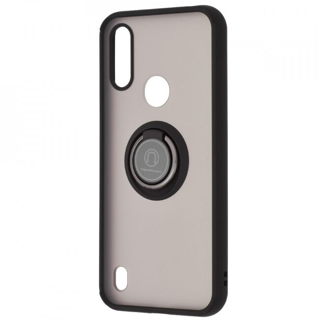 Husa motorola moto e6s 2020 cu inel, techsuit glinth - negru