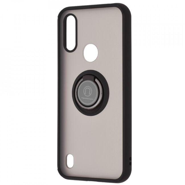 Husa motorola moto e6s 2020 cu inel, techsuit glinth - negru