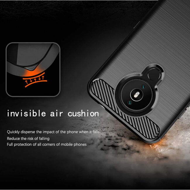 Husa nokia 1.4, carbon silicone, techsuit - negru