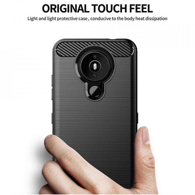 Husa nokia 1.4, carbon silicone, techsuit - negru