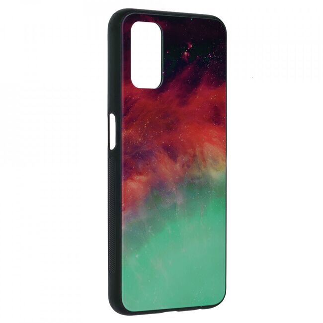 Husa oppo a52 / a72 / a92 cu sticla securizata, techsuit glaze - fiery ocean