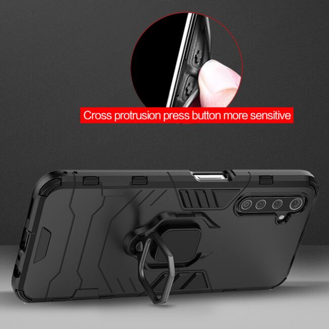 Husa realme 6 / 6s cu inel, techsuit silicone shield - negru