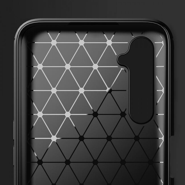 Husa realme 6 pro, carbon silicone, techsuit - negru