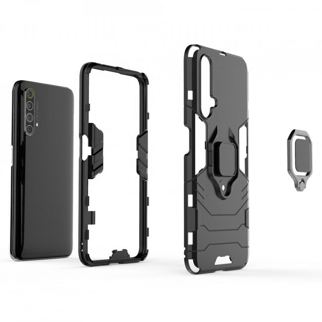 Husa realme x50 cu inel, techsuit silicone shield - negru