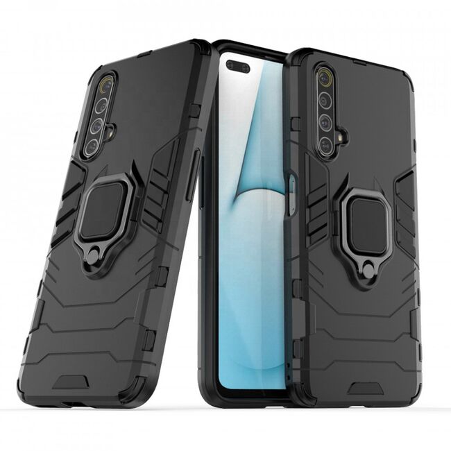 Husa realme x50 cu inel, techsuit silicone shield - negru