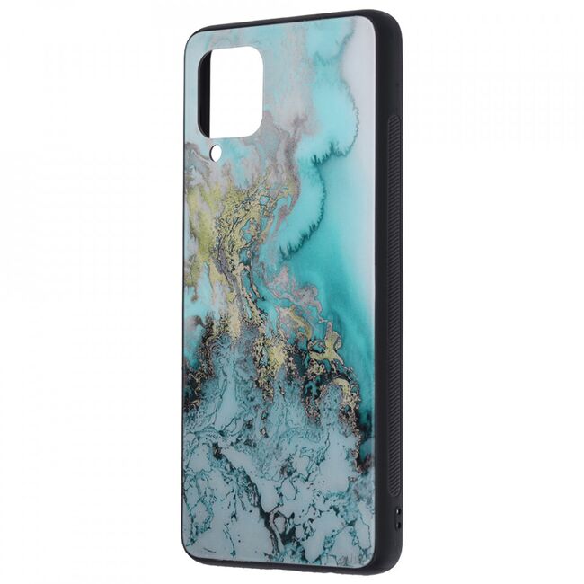 Husa samsung galaxy f62 / m62 cu sticla securizata, techsuit glaze - blue ocean