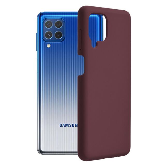 Husa samsung galaxy f62 / m62 din silicon moale, techsuit soft edge - plum violet