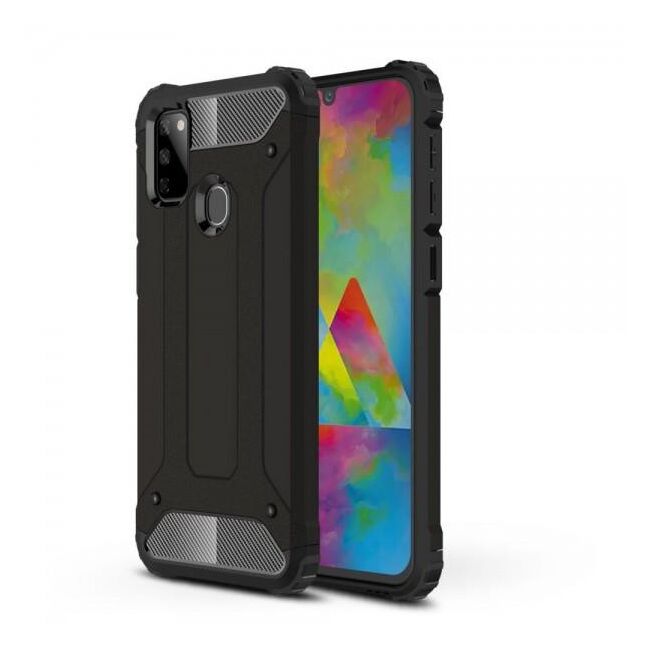 Husa samsung galaxy m30s din plastic dur, techsuit hybrid armor - negru