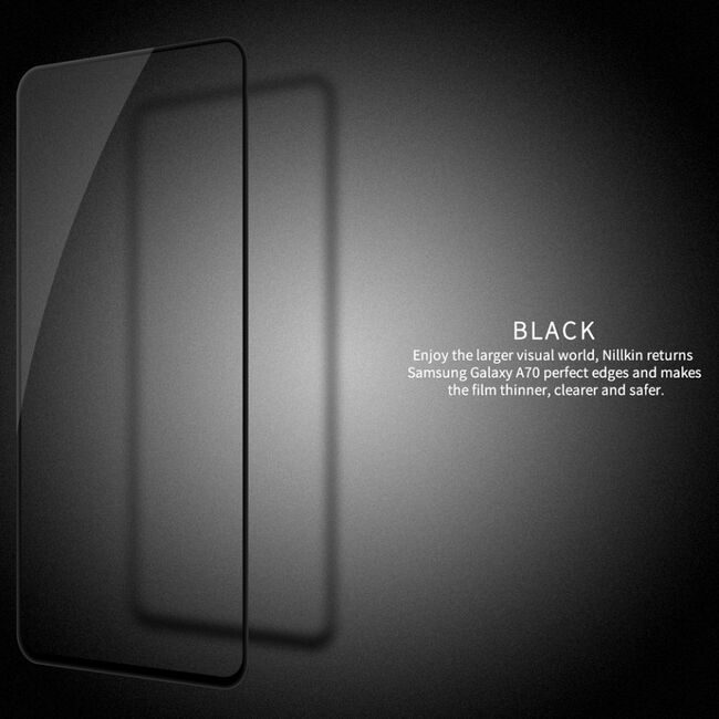 Folie sticla samsung galaxy a70, nillkin amazing cp+pro - negru