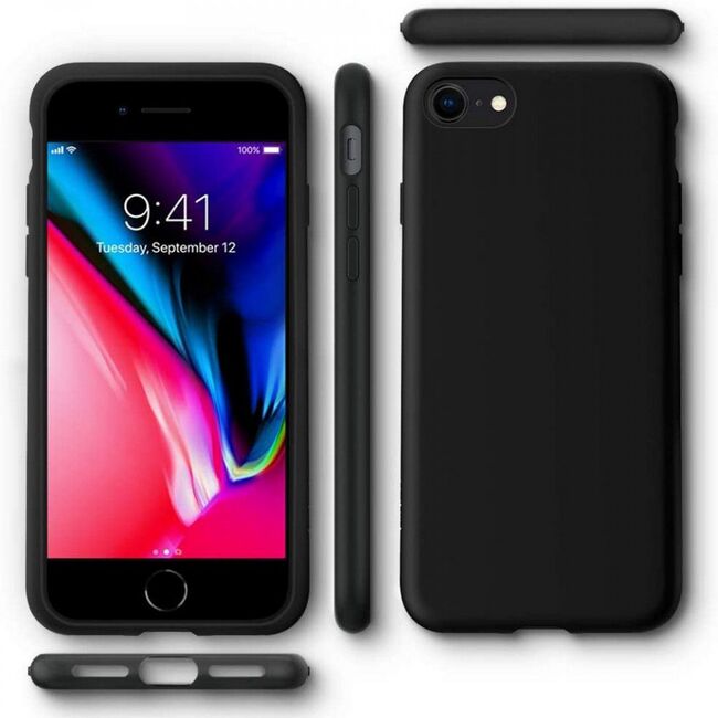 Husa iphone 7 / 8 / se 2020 / se 2022, liquid crystal spigen - black