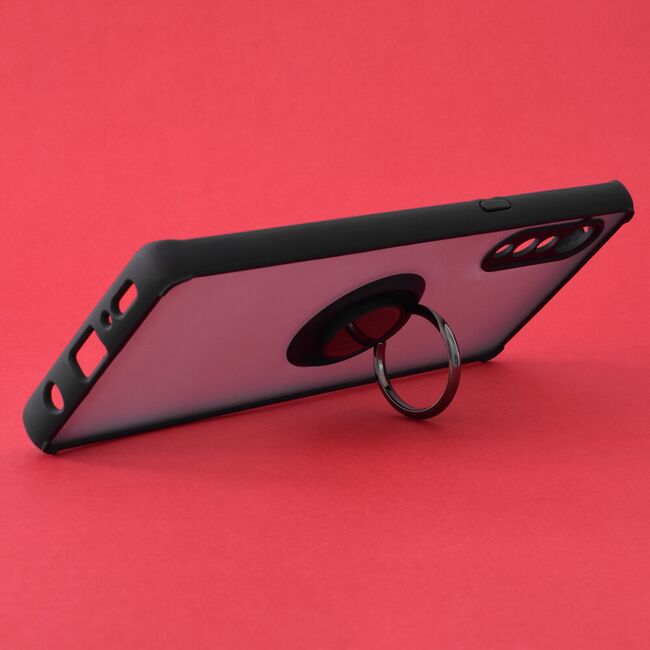 Husa lg velvet 5g cu inel, techsuit glinth - negru
