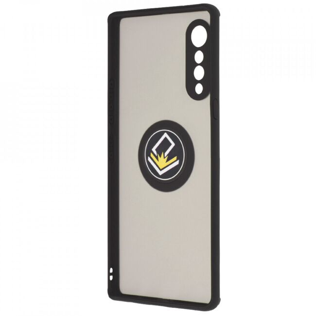 Husa lg velvet 5g cu inel, techsuit glinth - negru