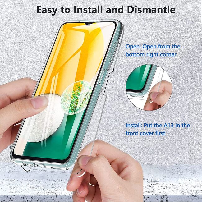 Pachet 360: Husa cu folie integrata pentru Samsung Galaxy A04s Cover360, transparent