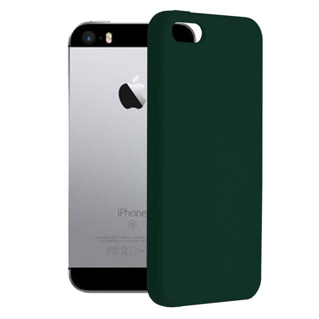 Husa iphone 5 / 5s din silicon moale, techsuit soft edge - dark green