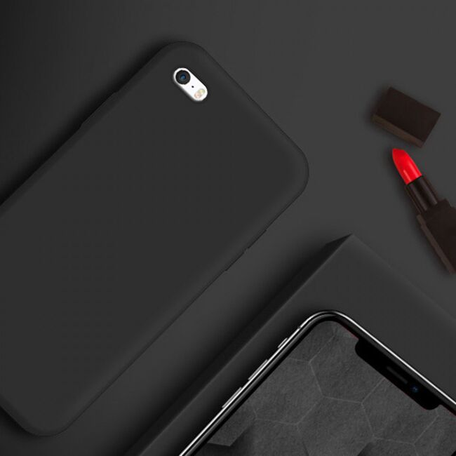 Husa iphone 5 / 5s din silicon moale, techsuit soft edge - negru