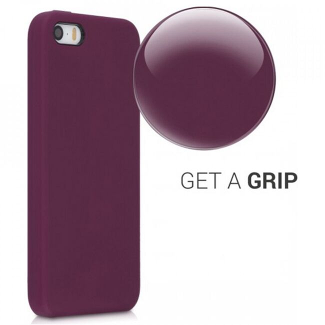 Husa iphone 5 / 5s din silicon moale, techsuit soft edge - plum violet