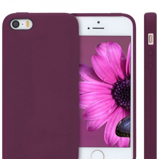 Husa iphone 5 / 5s din silicon moale, techsuit soft edge - plum violet