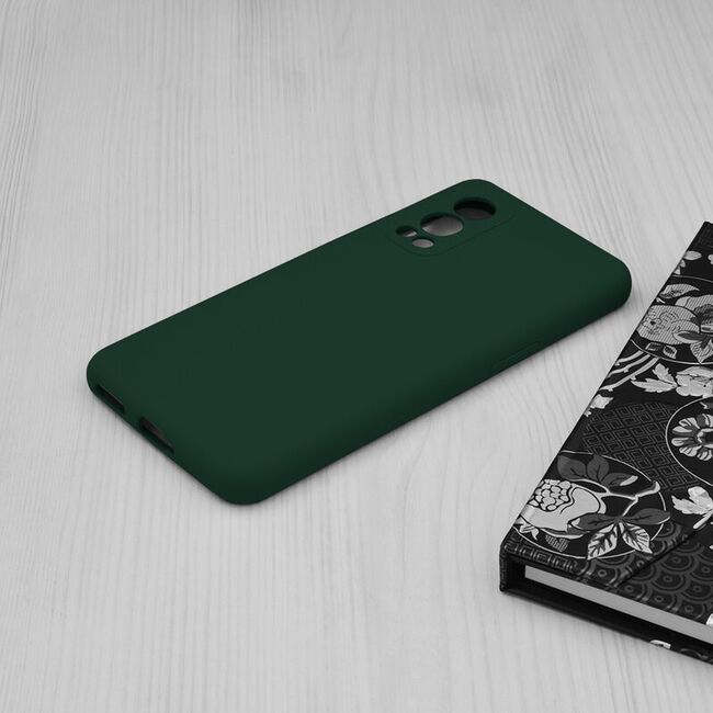 Husa oneplus nord 2 5g din silicon moale, techsuit soft edge - dark green
