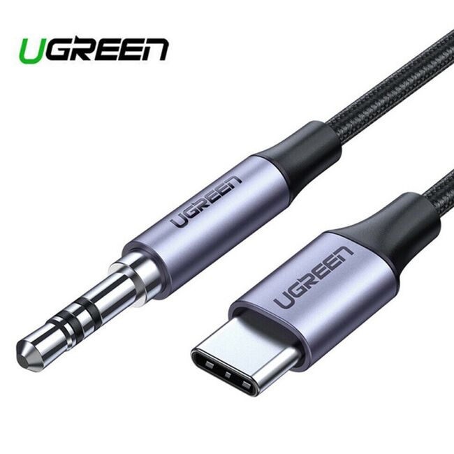 Cablu audio Ugreen AV143, adaptor auxiliar Type-C la Jack 3,5mm, 1m