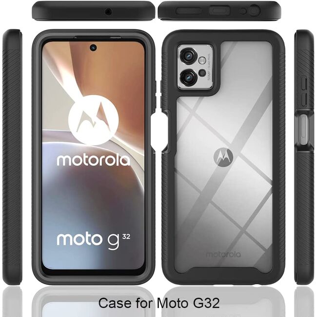 [Pachet 360°] Husa + folie Motorola Moto G32, E32s Techsuit Defense, negru