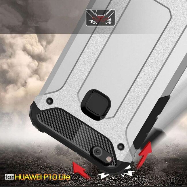 Husa huawei p10 lite din plastic dur, techsuit hybrid armor - negru