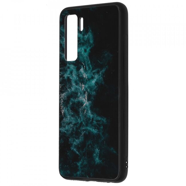 Husa huawei p40 lite 5g cu sticla securizata, techsuit glaze - blue nebula