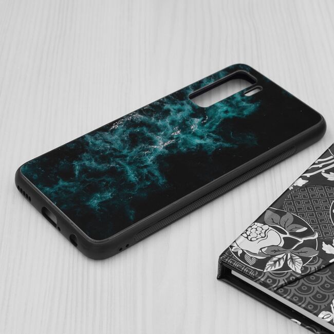 Husa huawei p40 lite 5g cu sticla securizata, techsuit glaze - blue nebula
