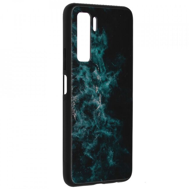 Husa huawei p40 lite 5g cu sticla securizata, techsuit glaze - blue nebula