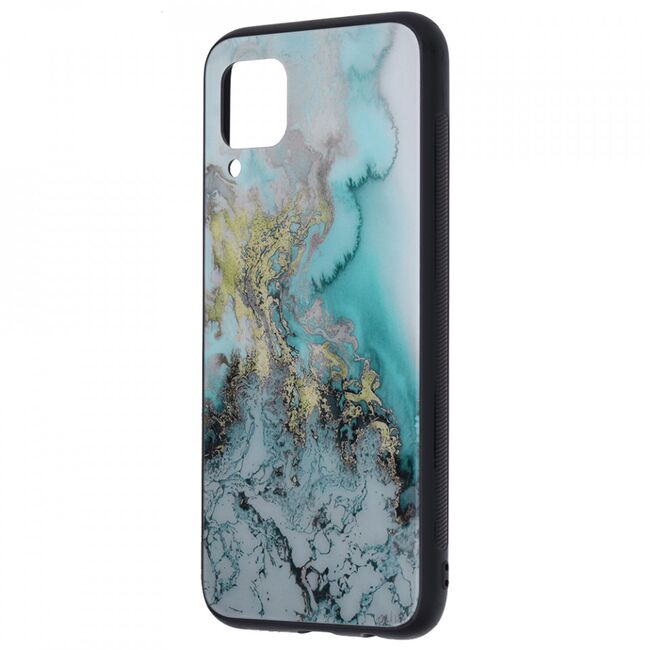 Husa huawei p40 lite cu sticla securizata, techsuit glaze - blue ocean