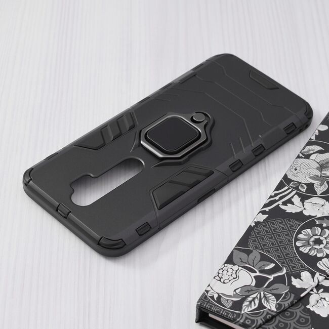 Husa oppo a9 2020 cu inel, techsuit silicone shield - negru
