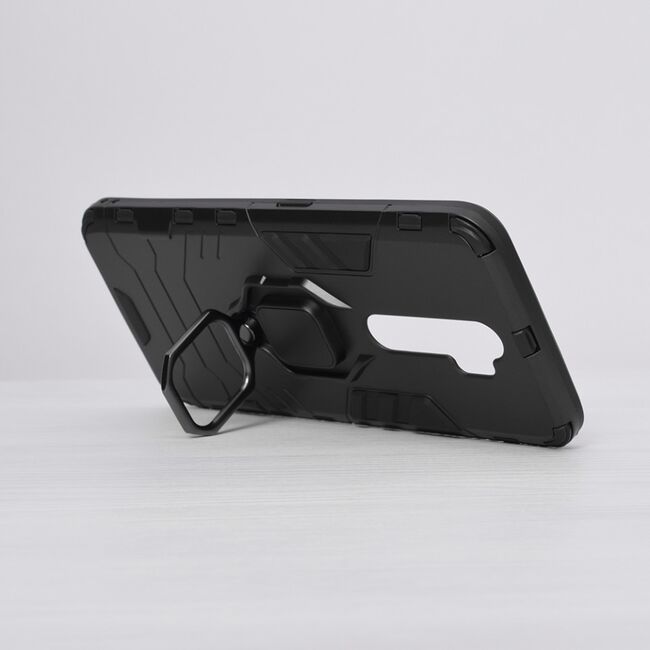 Husa oppo a9 2020 cu inel, techsuit silicone shield - negru