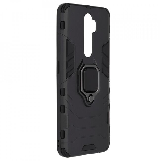 Husa oppo a9 2020 cu inel, techsuit silicone shield - negru