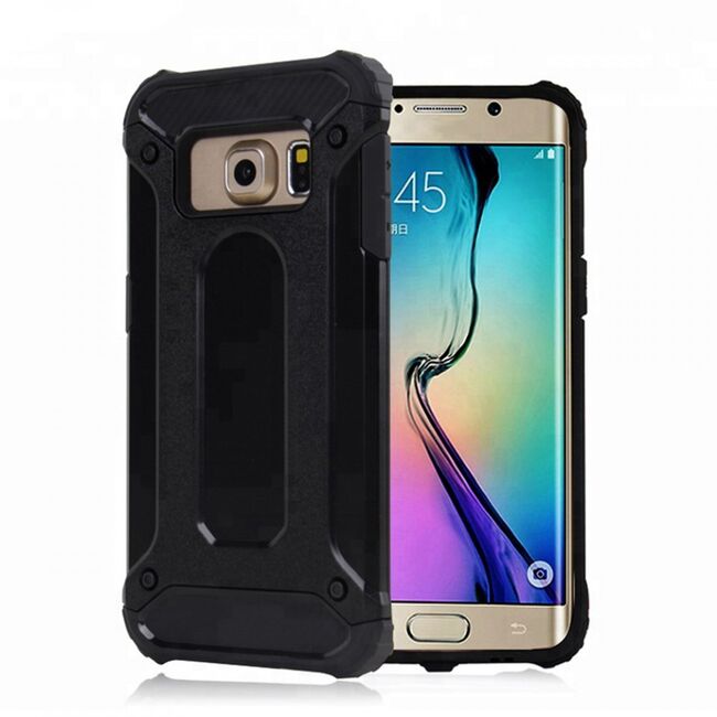 Husa samsung galaxy s6 edge g925 din plastic dur, techsuit hybrid armor - negru