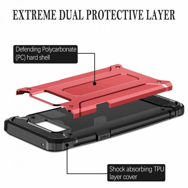 Husa samsung galaxy s6 edge g925 din plastic dur, techsuit hybrid armor - negru