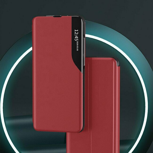 Husa Xiaomi Redmi A1, Redmi A2 Eco Leather View flip tip carte, rosu