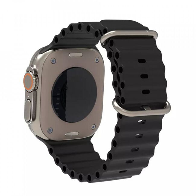 Curea Apple Watch 1 / 2 / 3 / 4 / 5 / 6 / 7 / 8 / SE / Ultra (42 mm / 44 mm / 45 mm / 49 mm), negru, W038