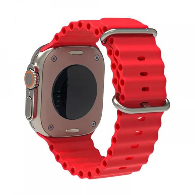 Curea Apple Watch 1 / 2 / 3 / 4 / 5 / 6 / 7 / 8 / SE / Ultra (42 mm / 44 mm / 45 mm / 49 mm) Techsuit, red wine, W038