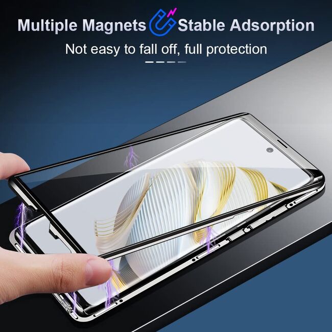 Husa Huawei Nova 10 360 Magnetic Glass (sticla fata + spate), negru