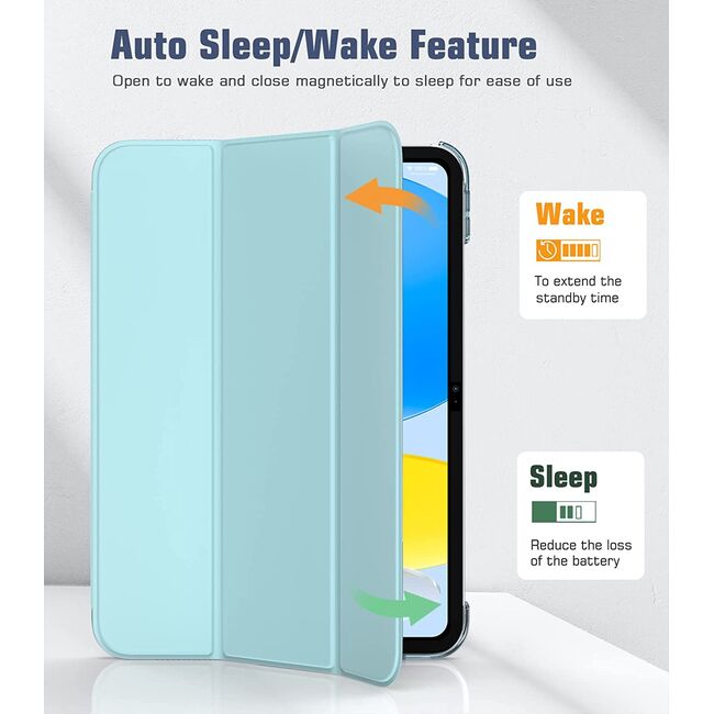 Husa iPad 10 2022 10.9 inch ProCase cu functie wake-up/sleep, sky blue