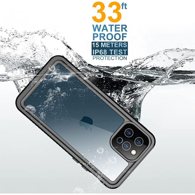 Pachet 360: Husa cu folie integrata iPhone 12 Pro ShockProof Dust-Water Proof Full Body, negru