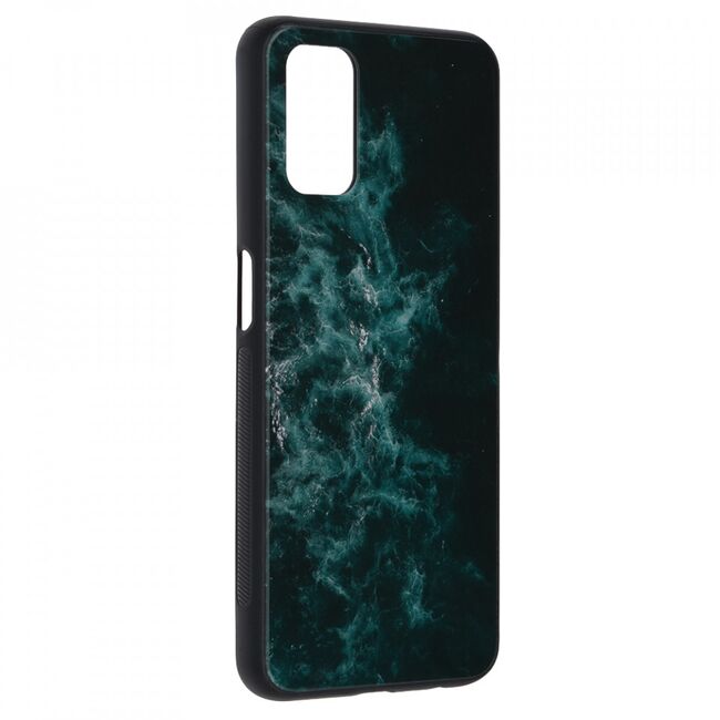 Husa oppo a52 / a72 / a92 cu sticla securizata, techsuit glaze - blue nebula