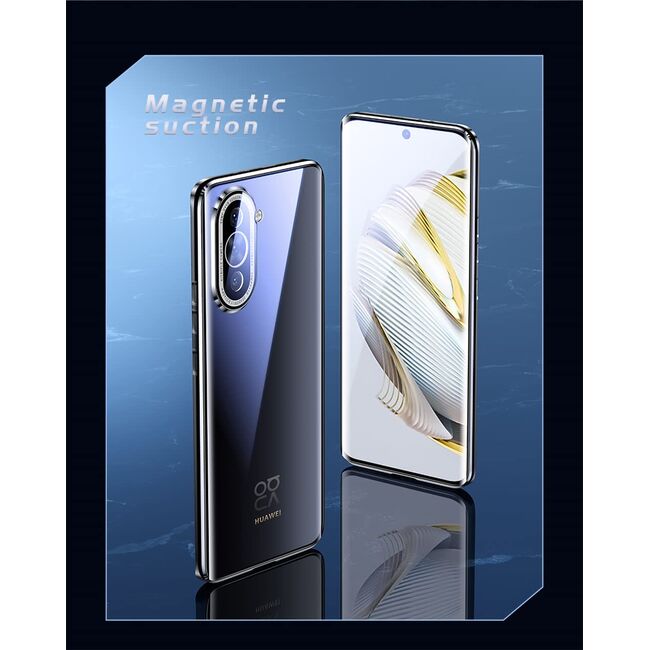 Husa Huawei Nova 10 Pro 360 Magnetic Glass (sticla fata + spate), negru