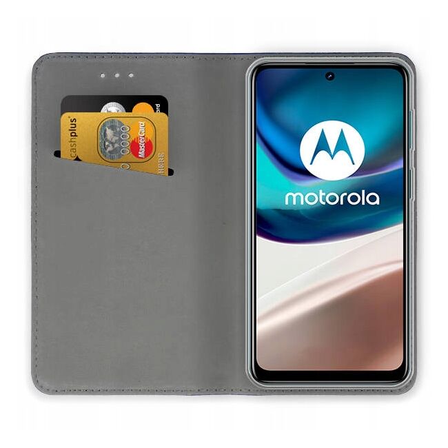 Husa pentru Motorola Moto G42 Wallet tip carte, navy blue